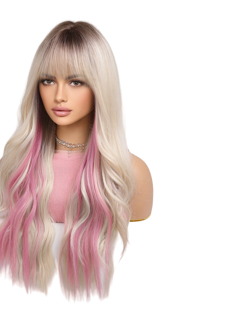 Peruca / Lace Blond Ombre Rosa Barbie